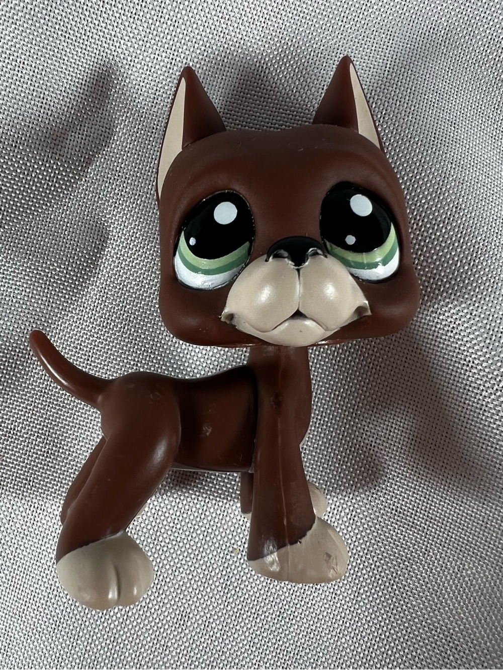 Authentic Littlest Pet Shop LPS #1519 Brown Great Dane Dog Green Eyes G2
